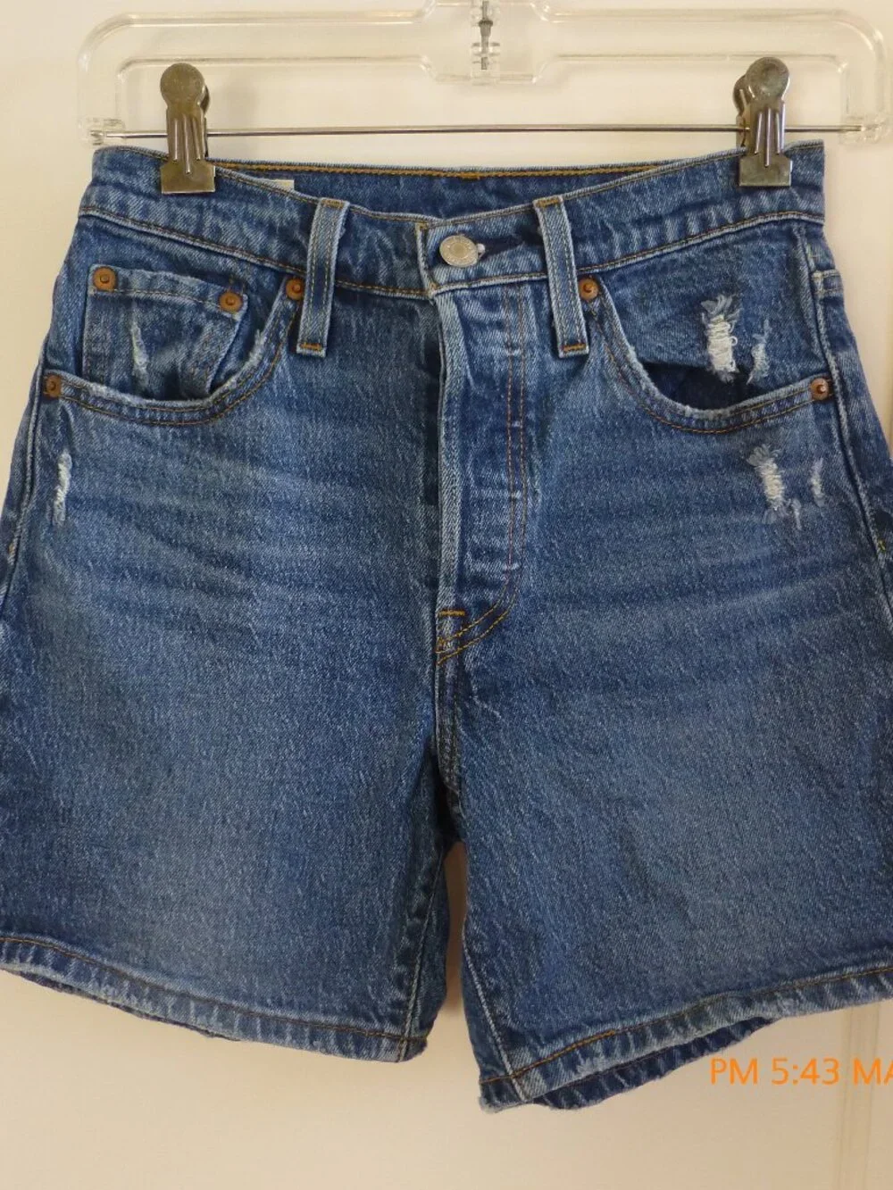 Levi’s Premium 501 Denim Shorts Women’s High Rise Button Fly size 24